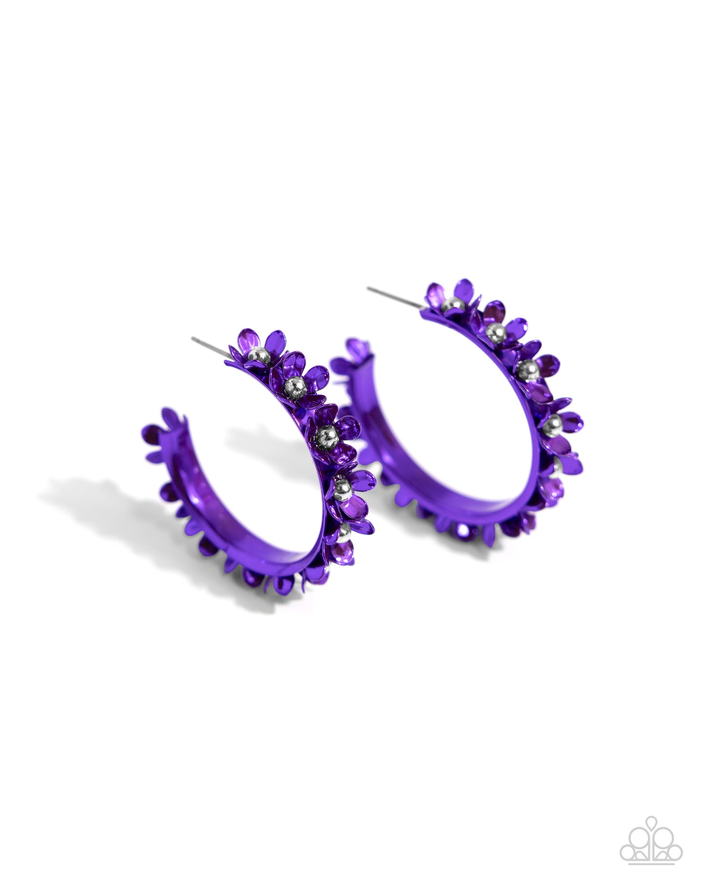 Fashionable Flower Crown Purple-Earrings