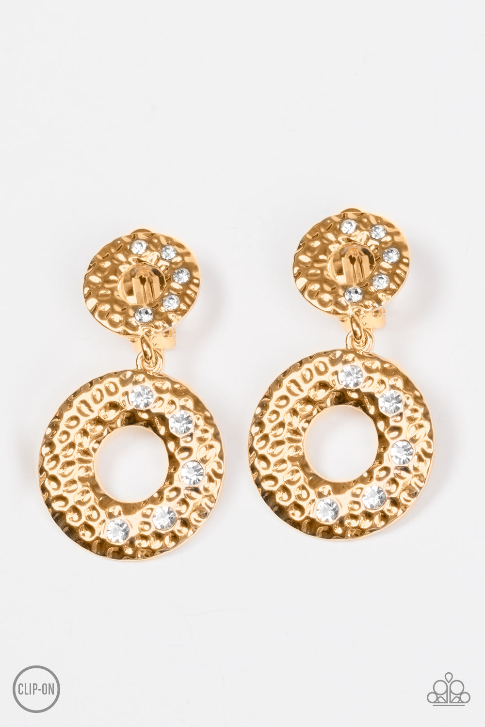 Sophisticated Shimmer Gold Clip-On Earrings