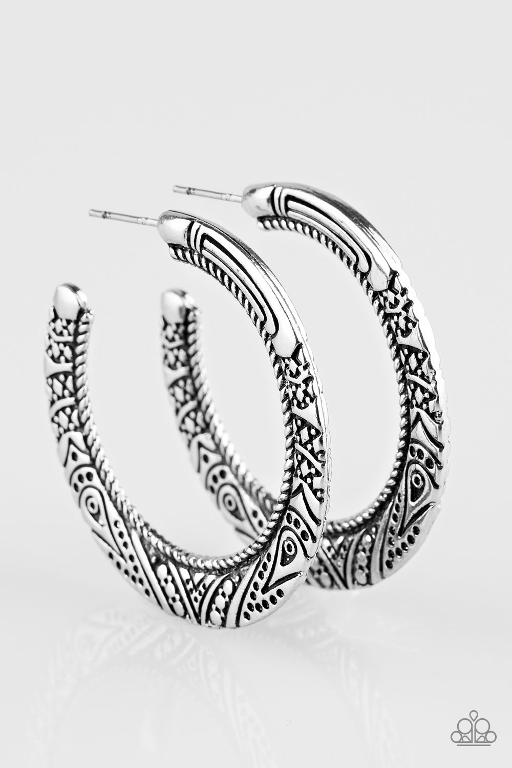 New Zealand Native Silver Hoop-Earrings