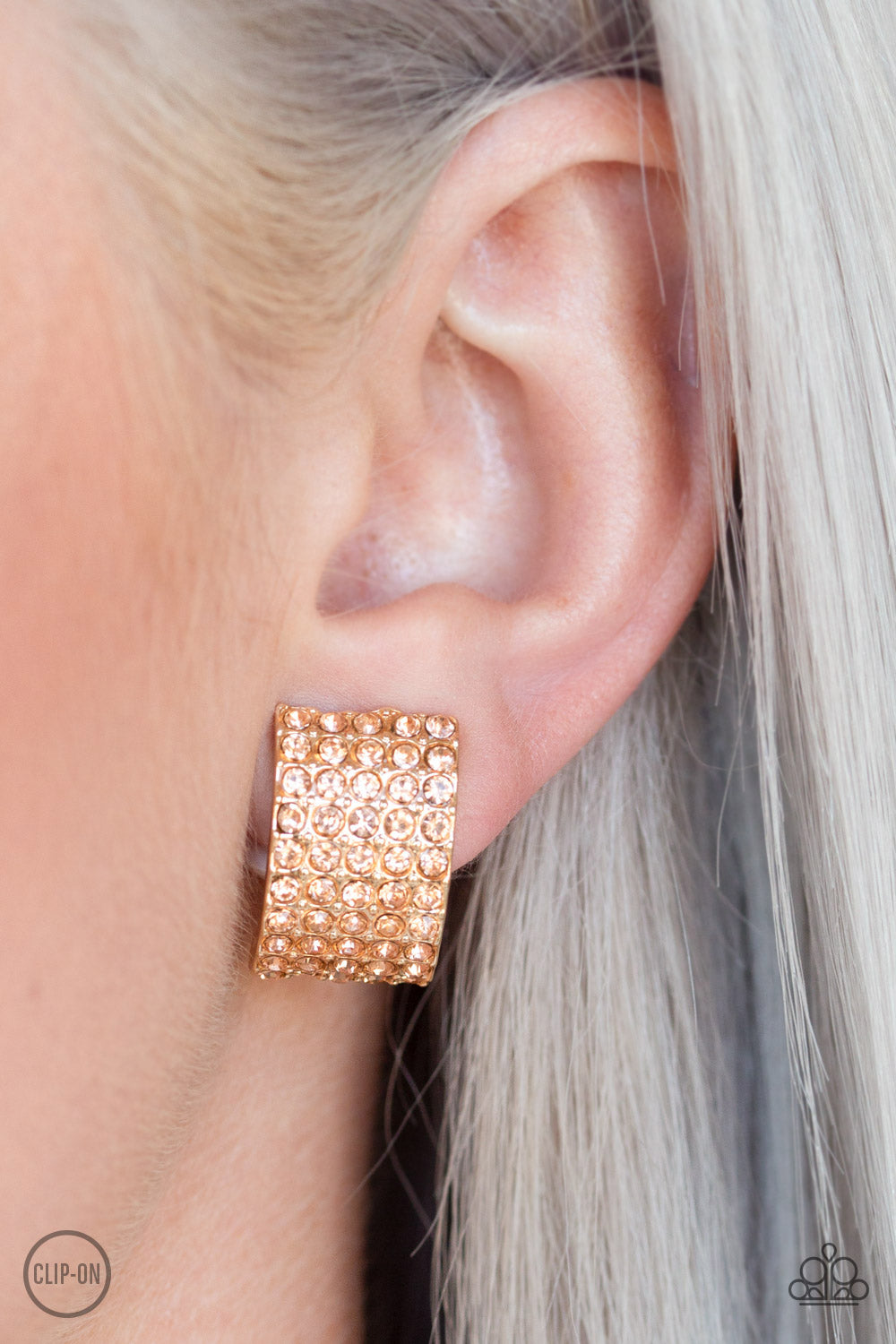 Hollywood Hotshot Gold Clip-On-Earrings