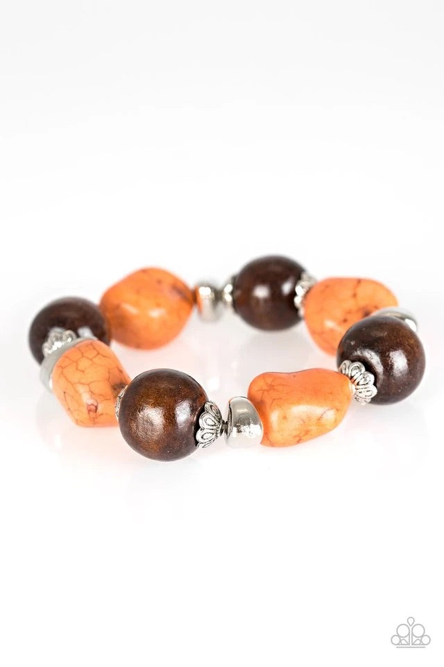 Gorgeously Grounded Orange-Bracelet