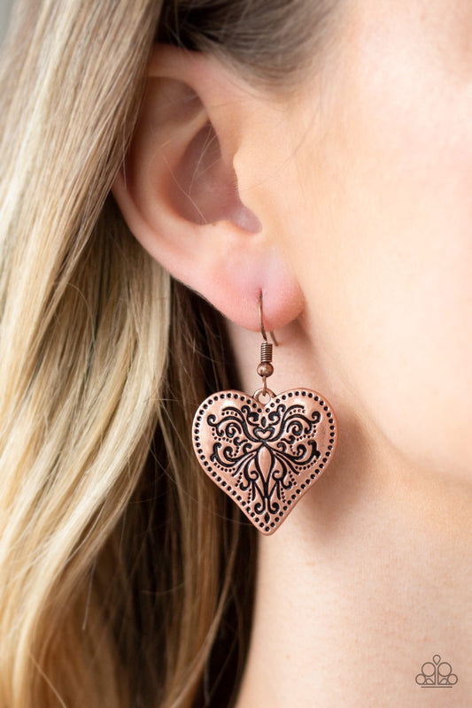 Western Heart Copper-Earrings