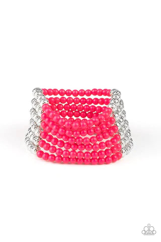 LAYER It On Thick Pink-Bracelet