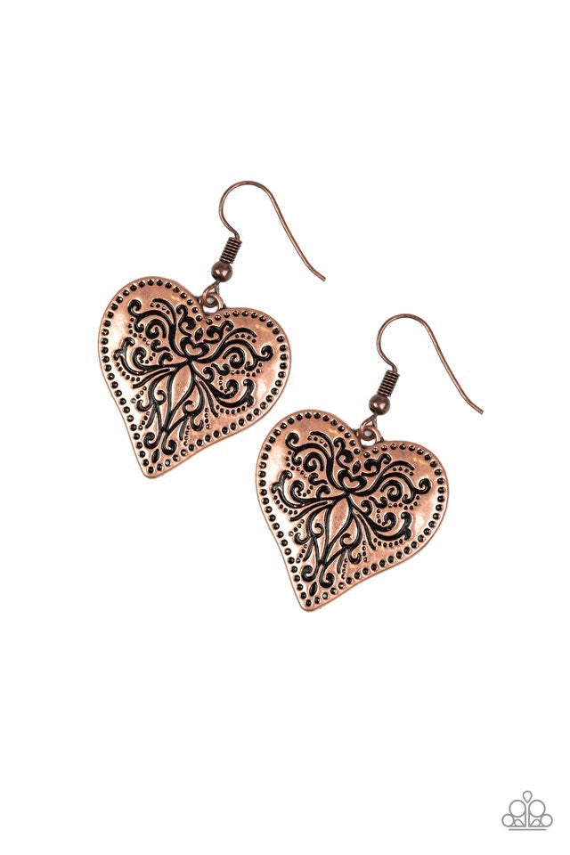 Western Heart Copper-Earrings