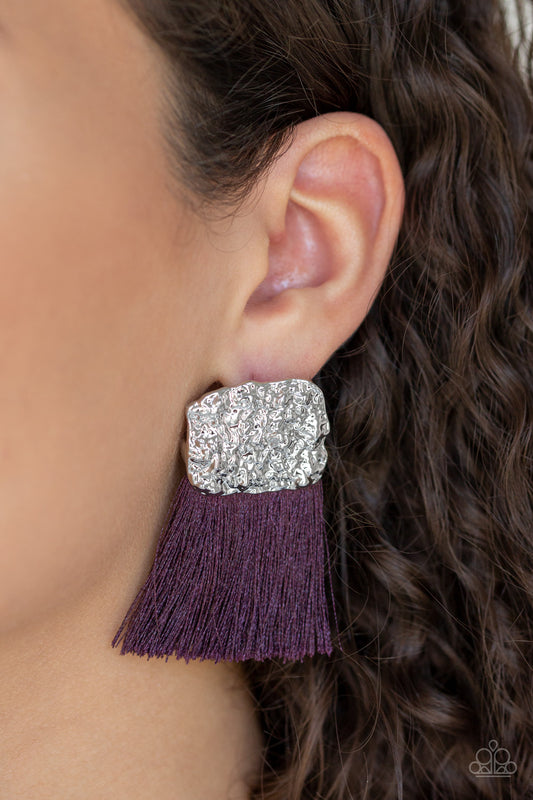 Plume Bloom Purple-Earrings