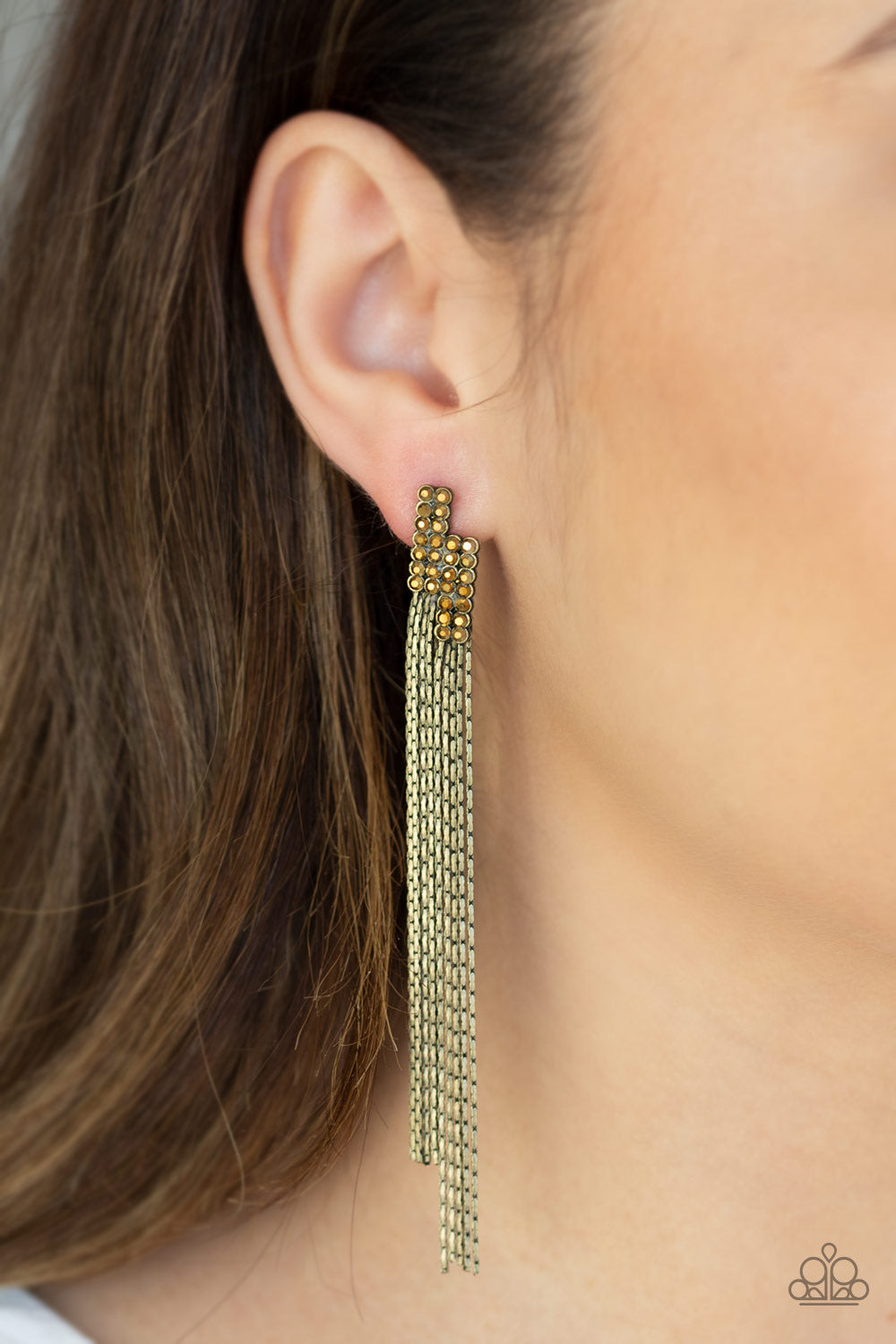 Radio Waves Brass-Earrings