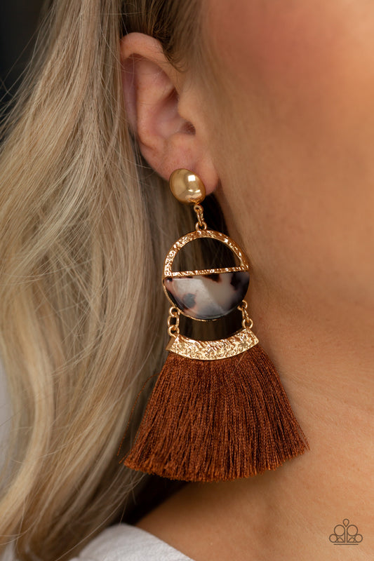 Tassel Trot Brown-Earrings