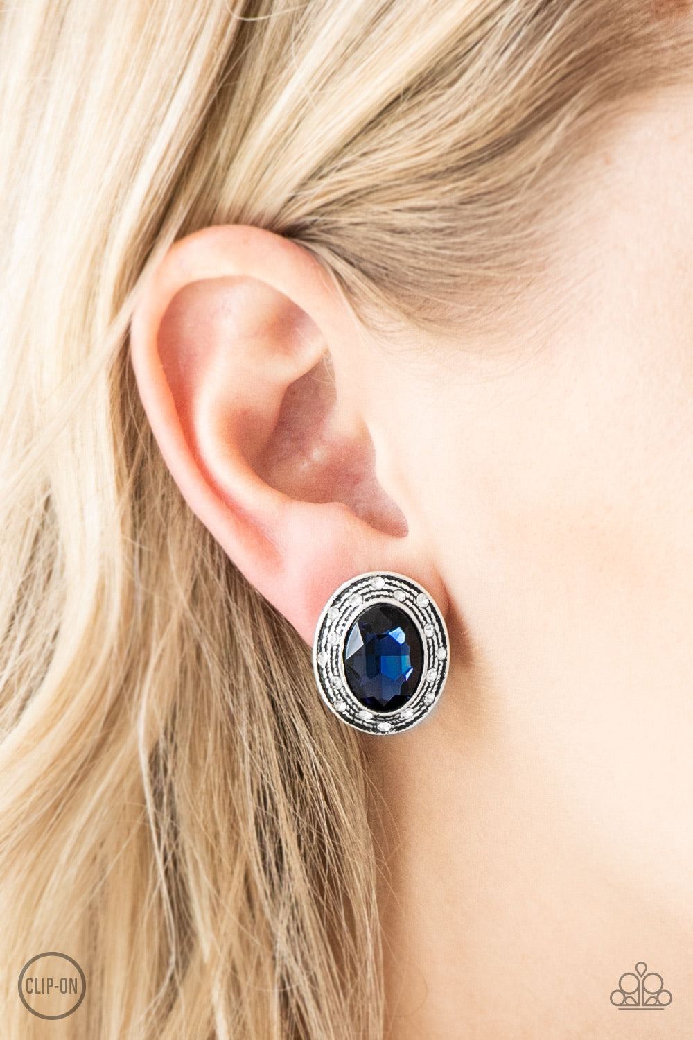 East Side Etiquette Blue Clip-On-Earrings