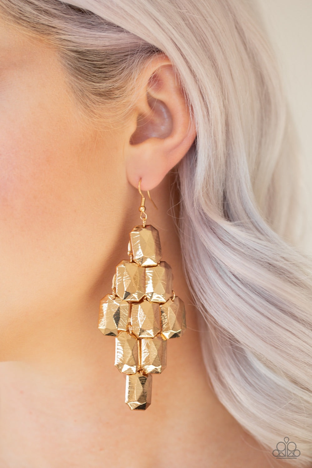 Contemporary Catwalk Gold-Earrings