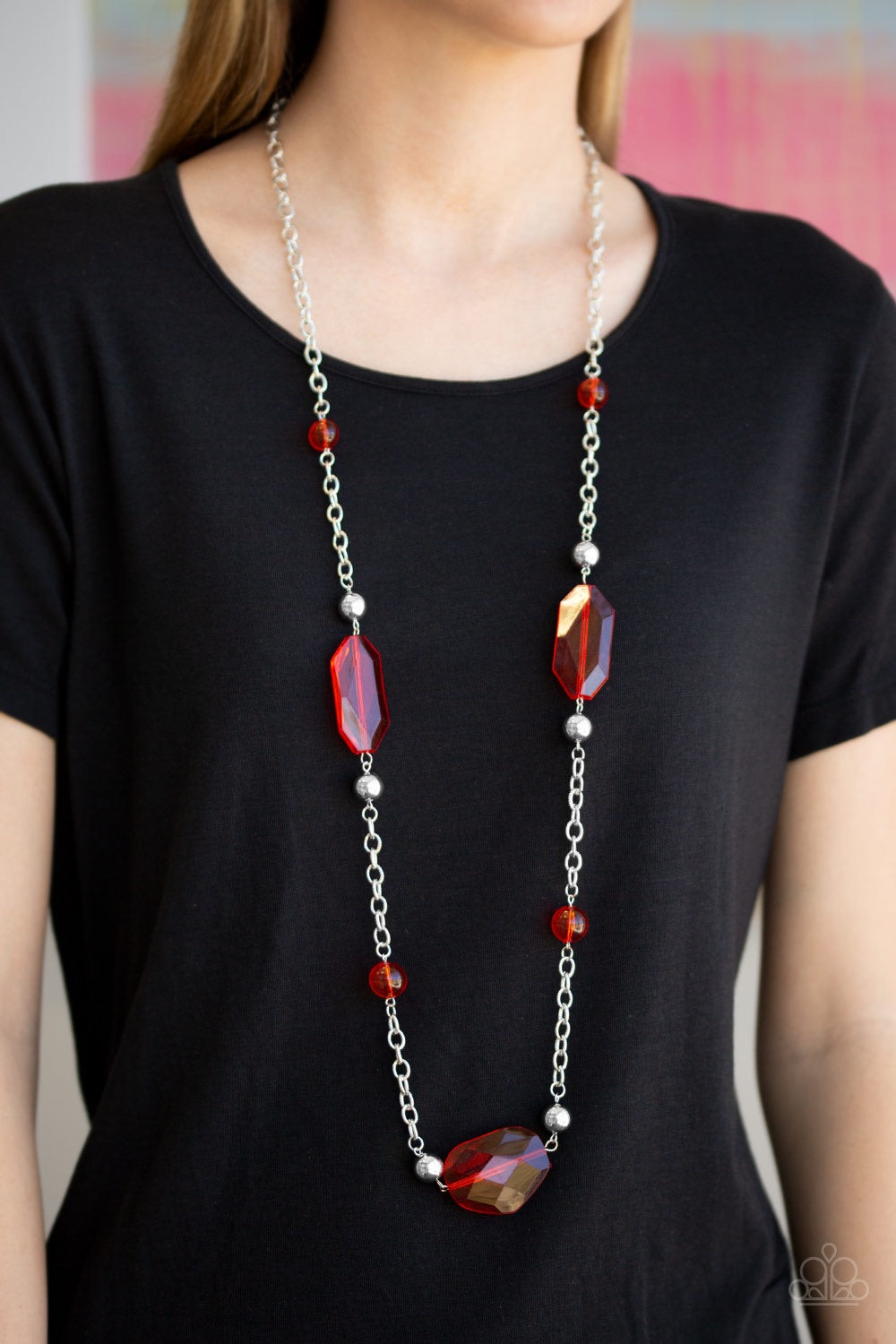 Crystal Charm Red-Necklace