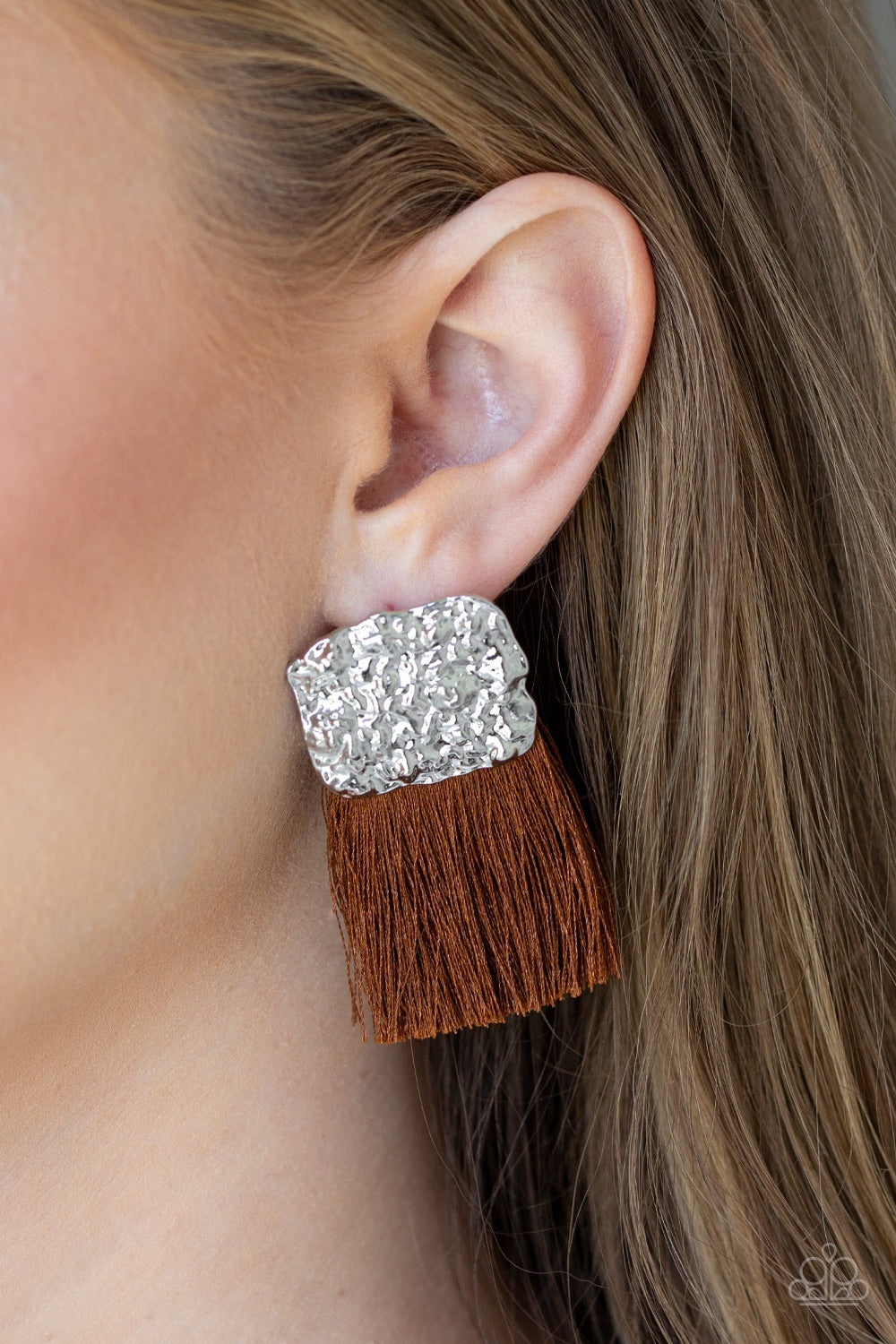 Plume Bloom Brown-Earrings