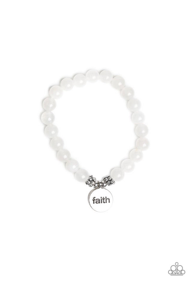 FAITH It, Till You Make It White-Bracelet
