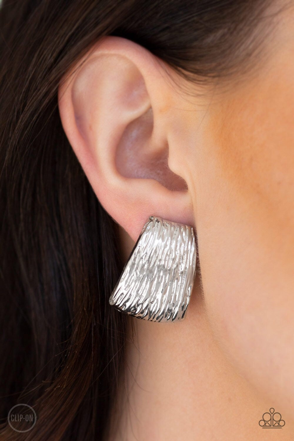 Superstar Shimmer Silver Clip-On-Earrings