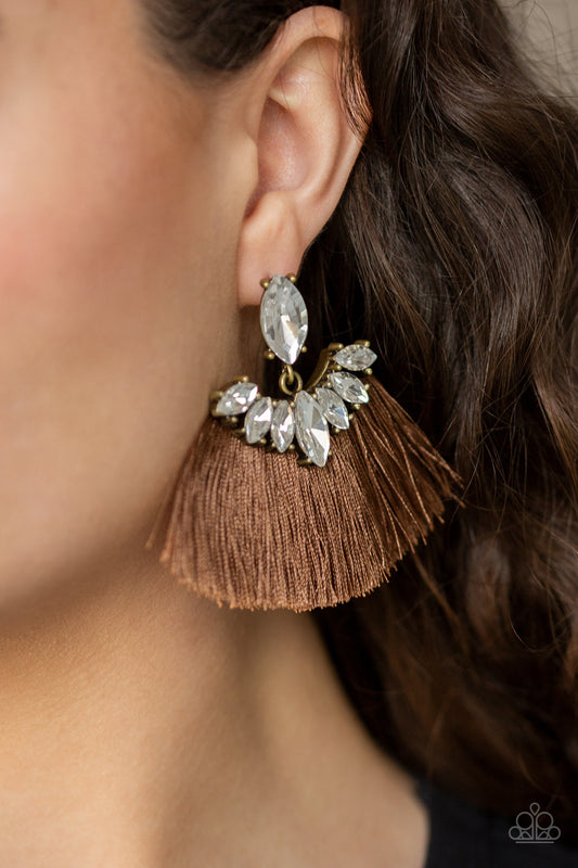 Formal Flair Brown-Earrings
