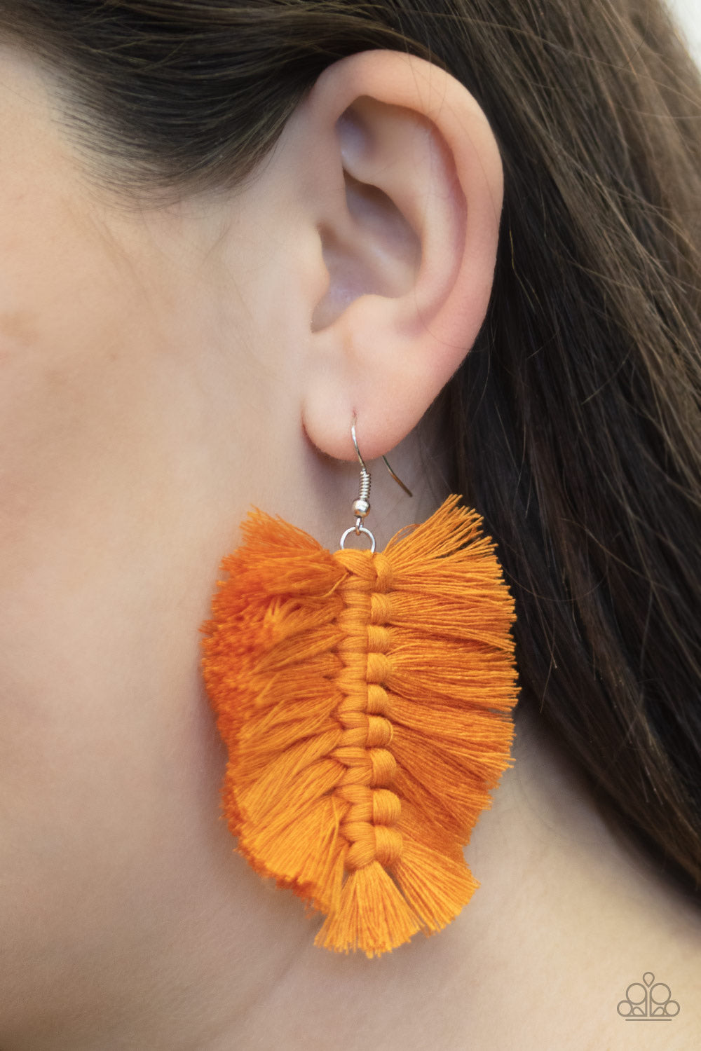 Knotted Native Orange-Earrings