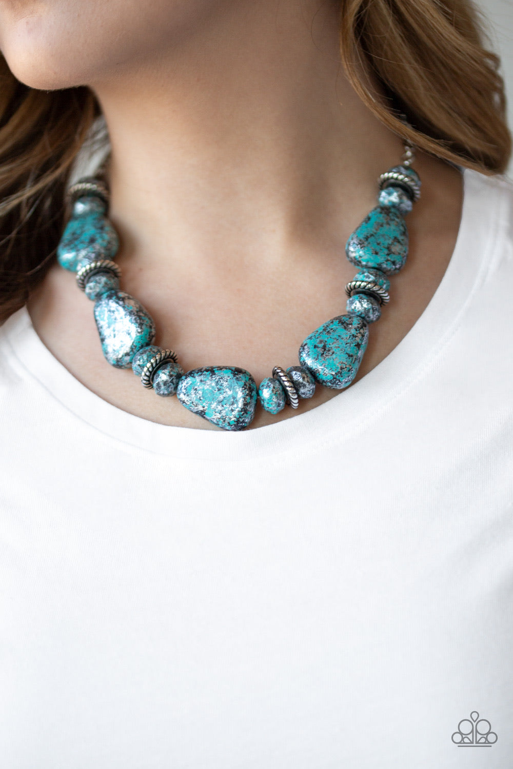 Prehistoric Fashionista Blue-Necklace