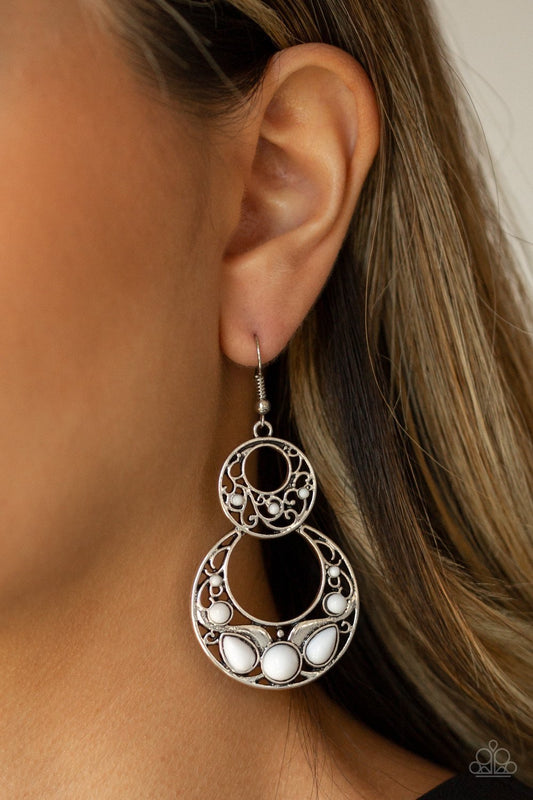 West Coast Whimsical White-Earrings