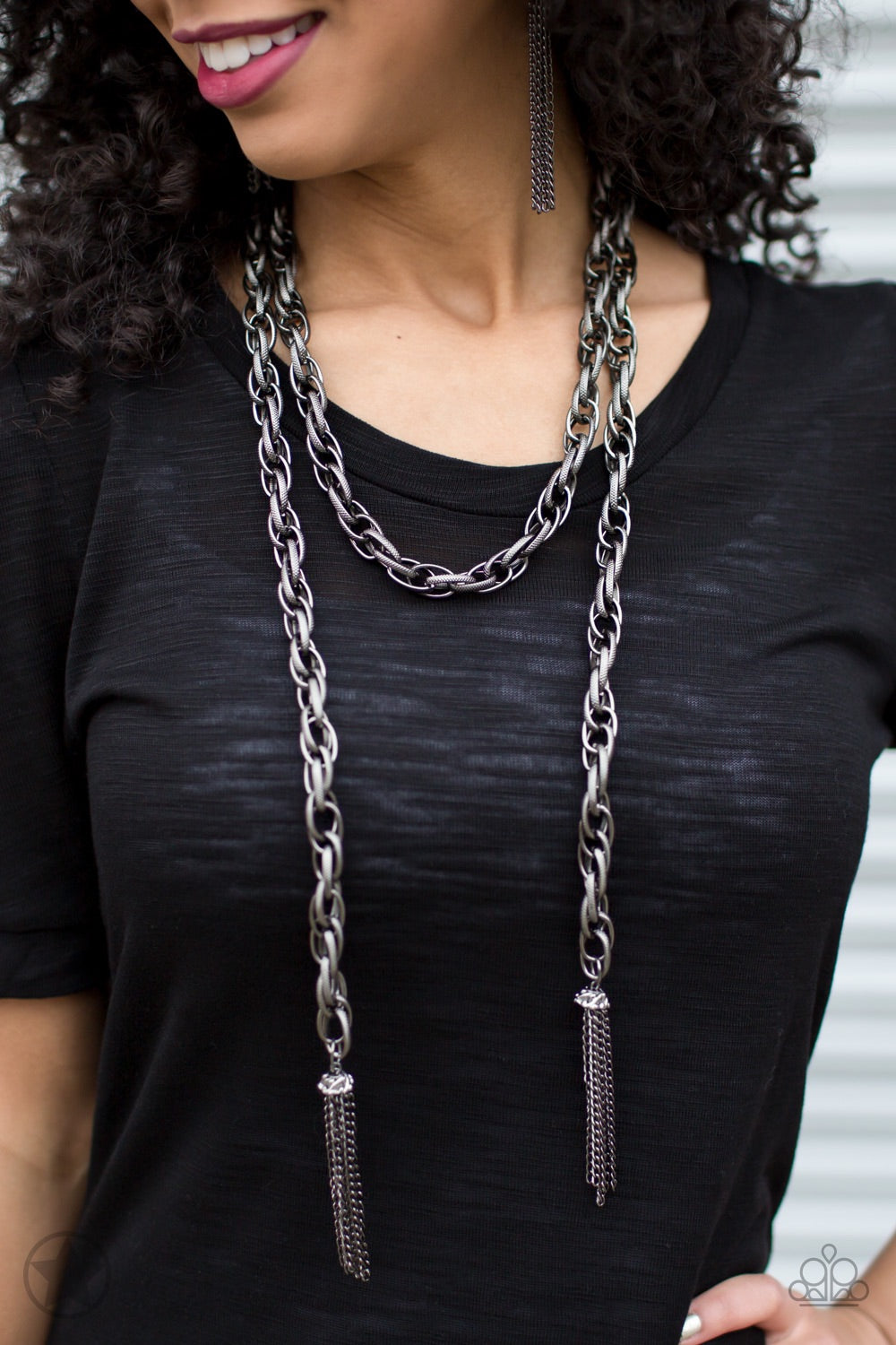 SCARFed for Attention Gunmetal-Necklace