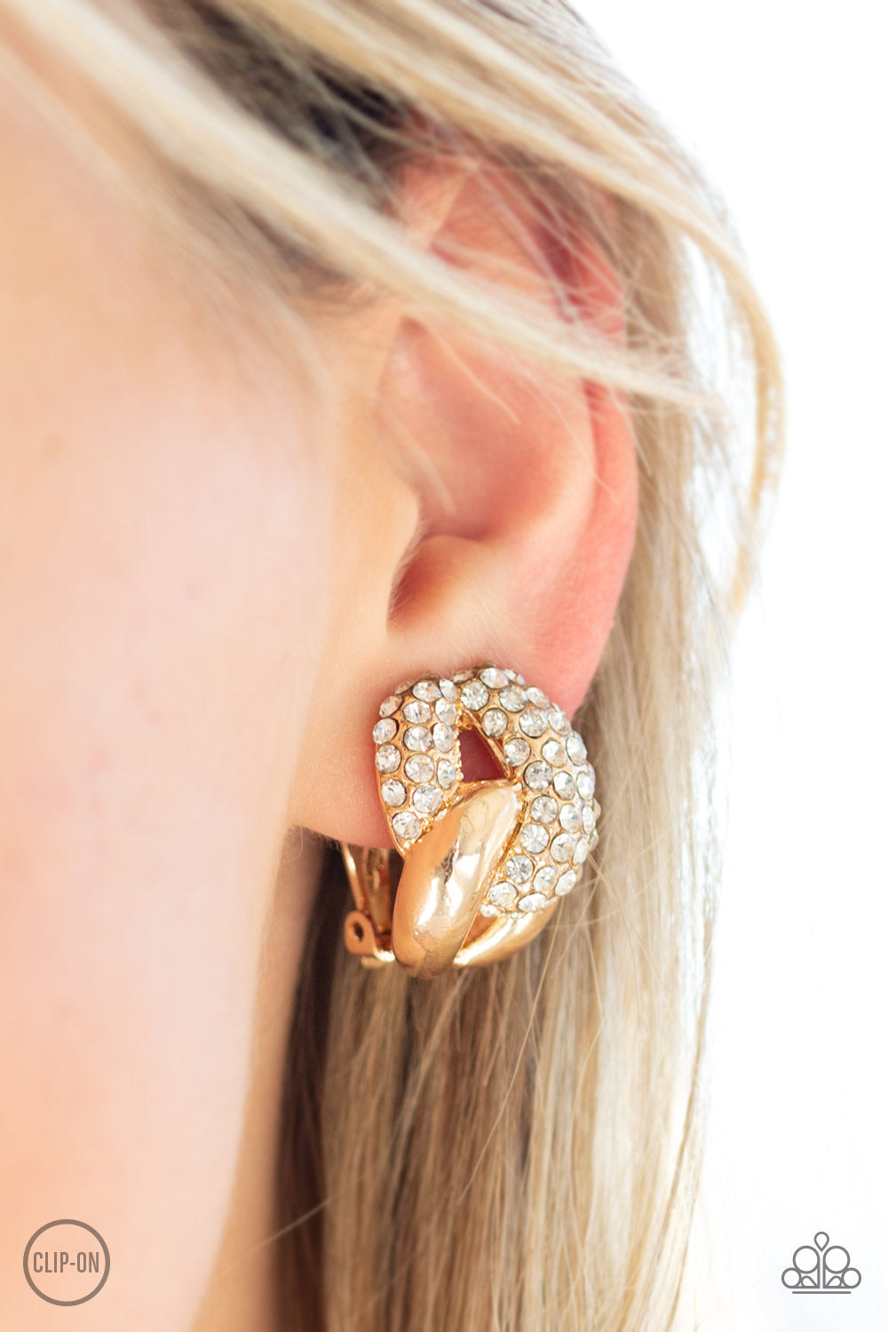 Definitely Date Night Gold Clip-On-Earrings