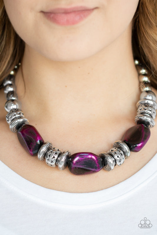 Colorfully Confident Purple-Necklace