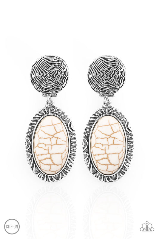 Southern Impressions White Clip-On-Earrings