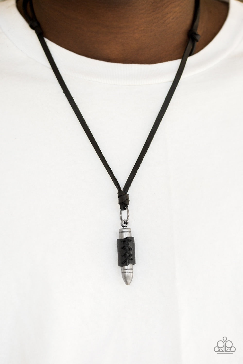 Boldly Bulletproof Black-Urban Necklace