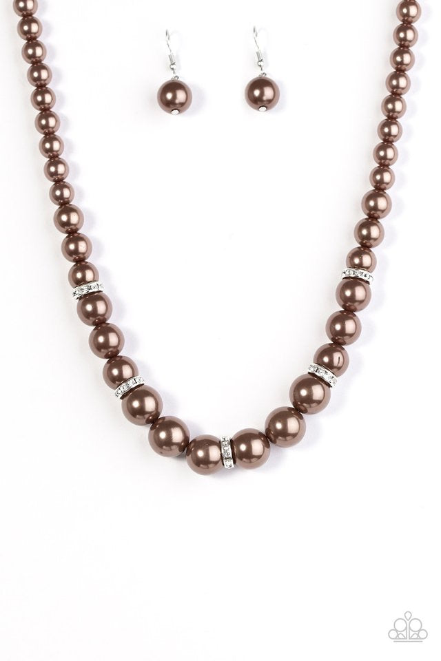 You Had Me At Pearls Brown-Necklace