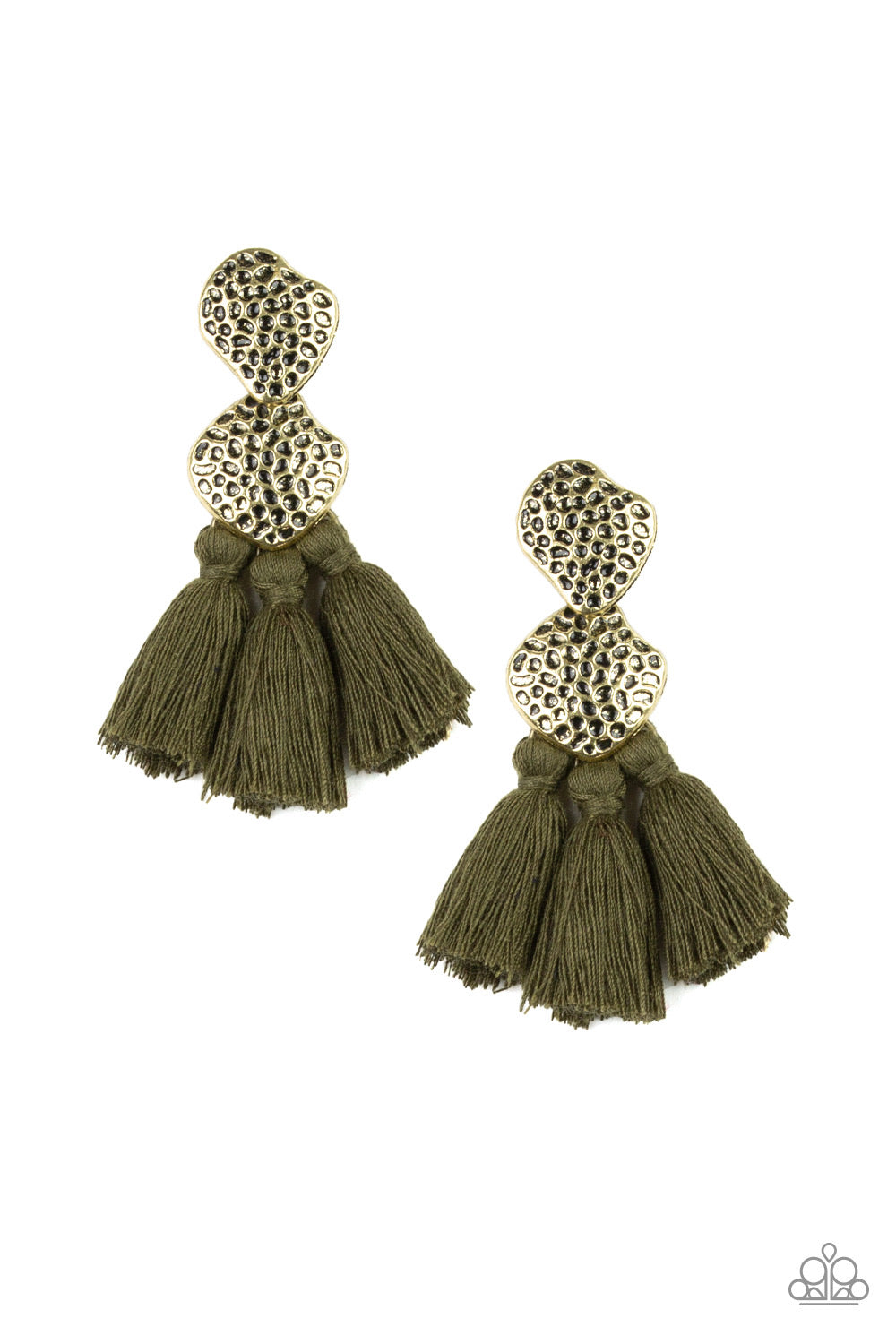 Tenacious Tassel Green-Earrings