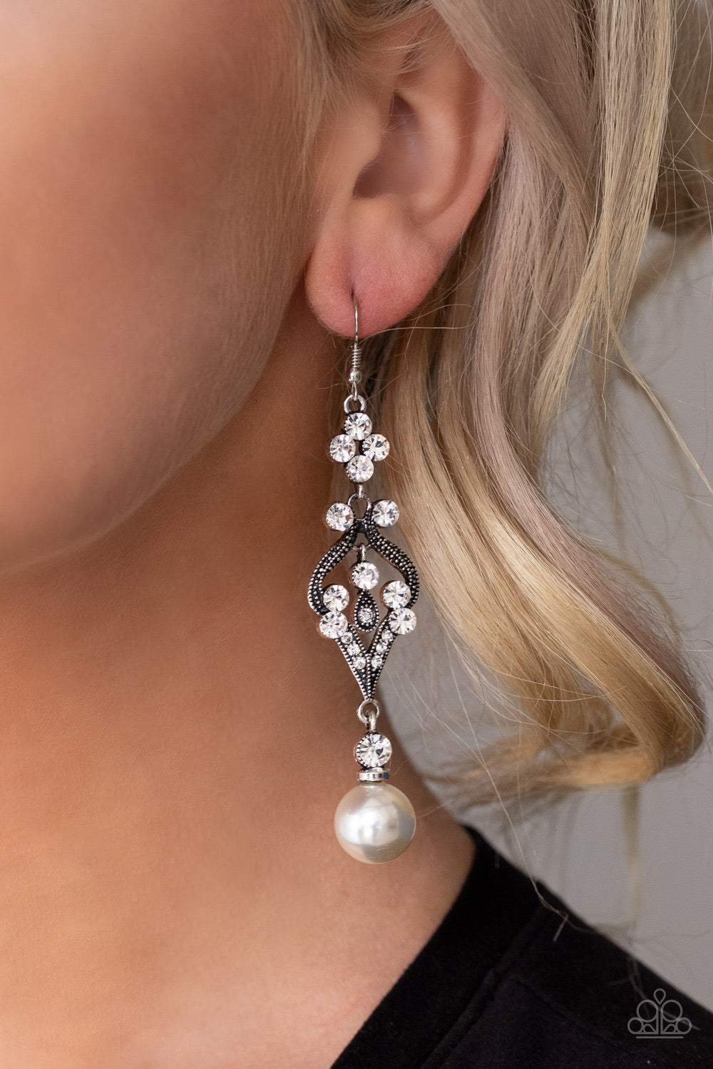 Elegantly Extravagant White-Earrings