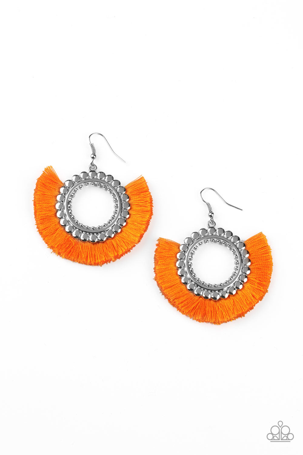 Fringe Fanatic Orange-Earrings