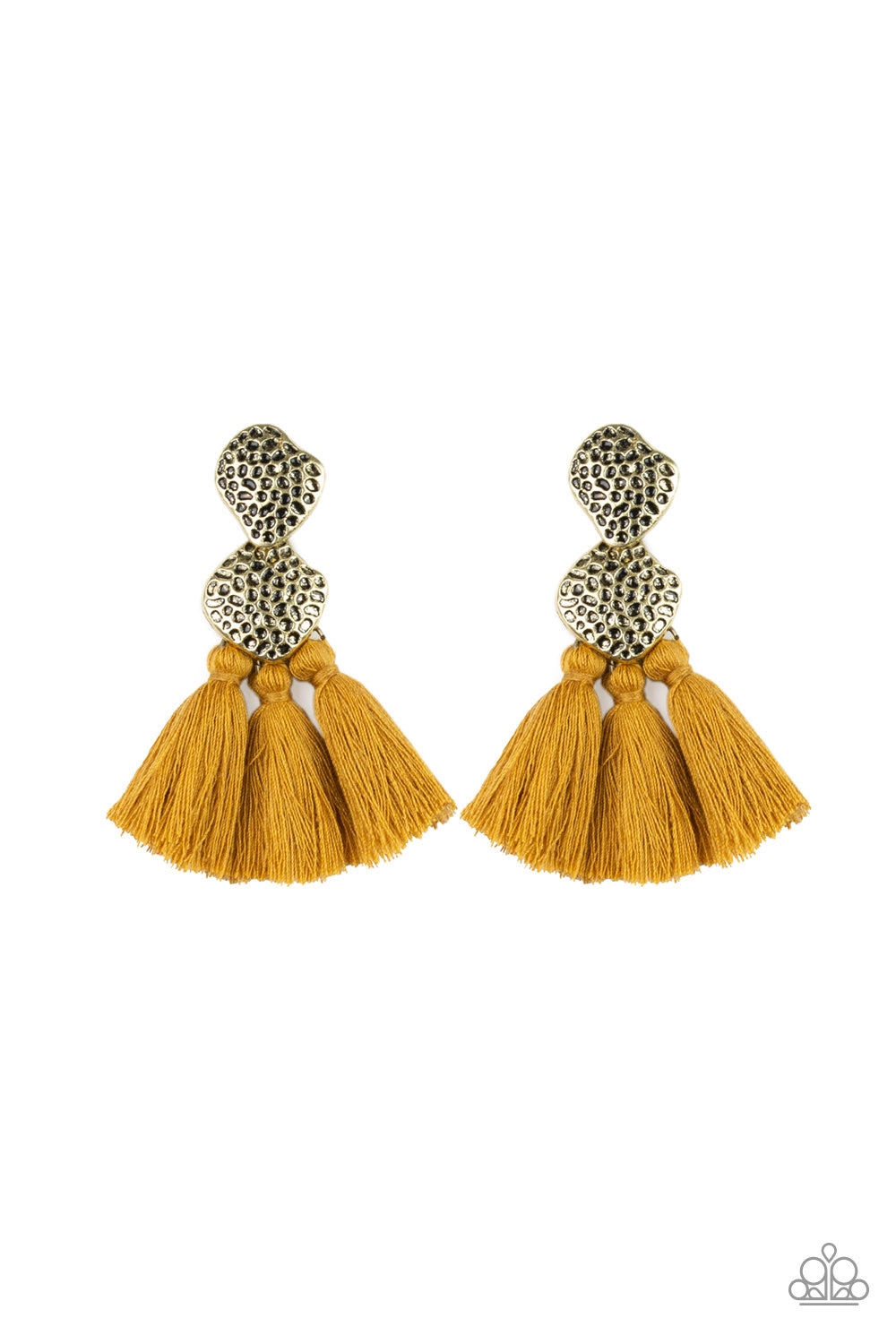 Tenacious Tassel Yellow-Earrings