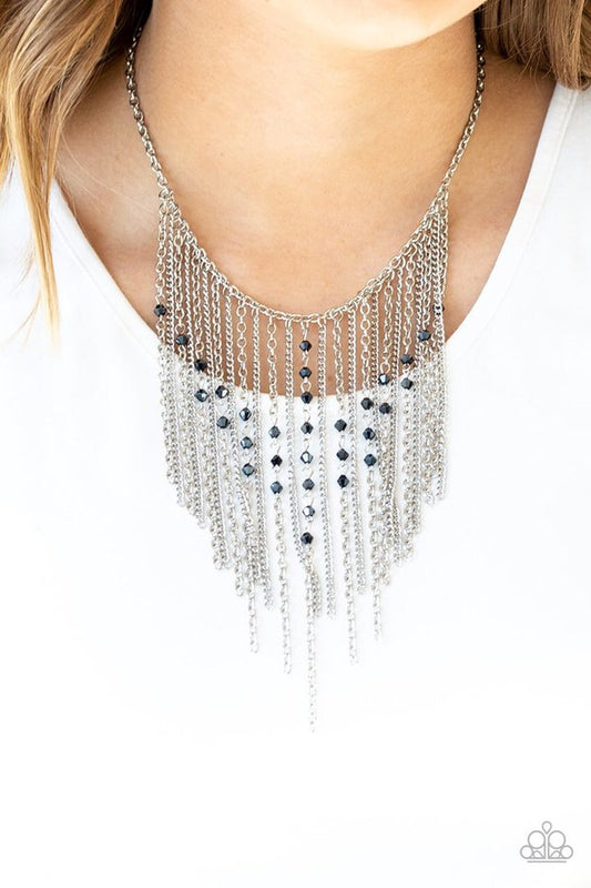 First Class Fringe Blue-Necklace