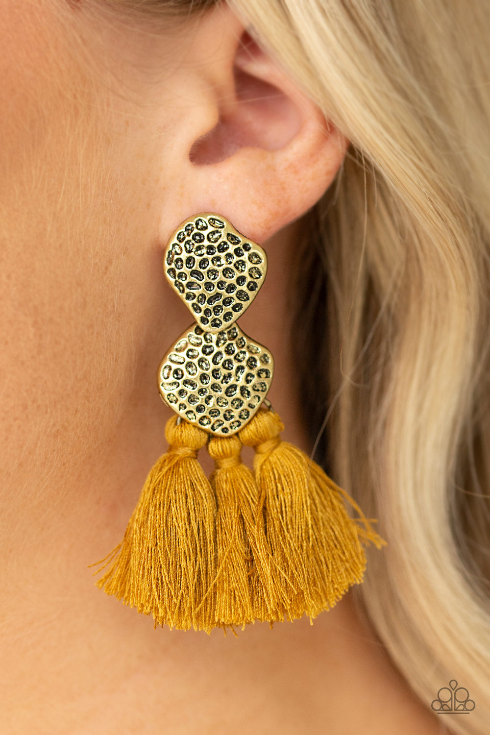 Tenacious Tassel Yellow-Earrings