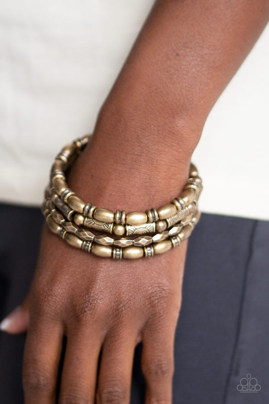 Texture Throwdown Brass-Bracelet