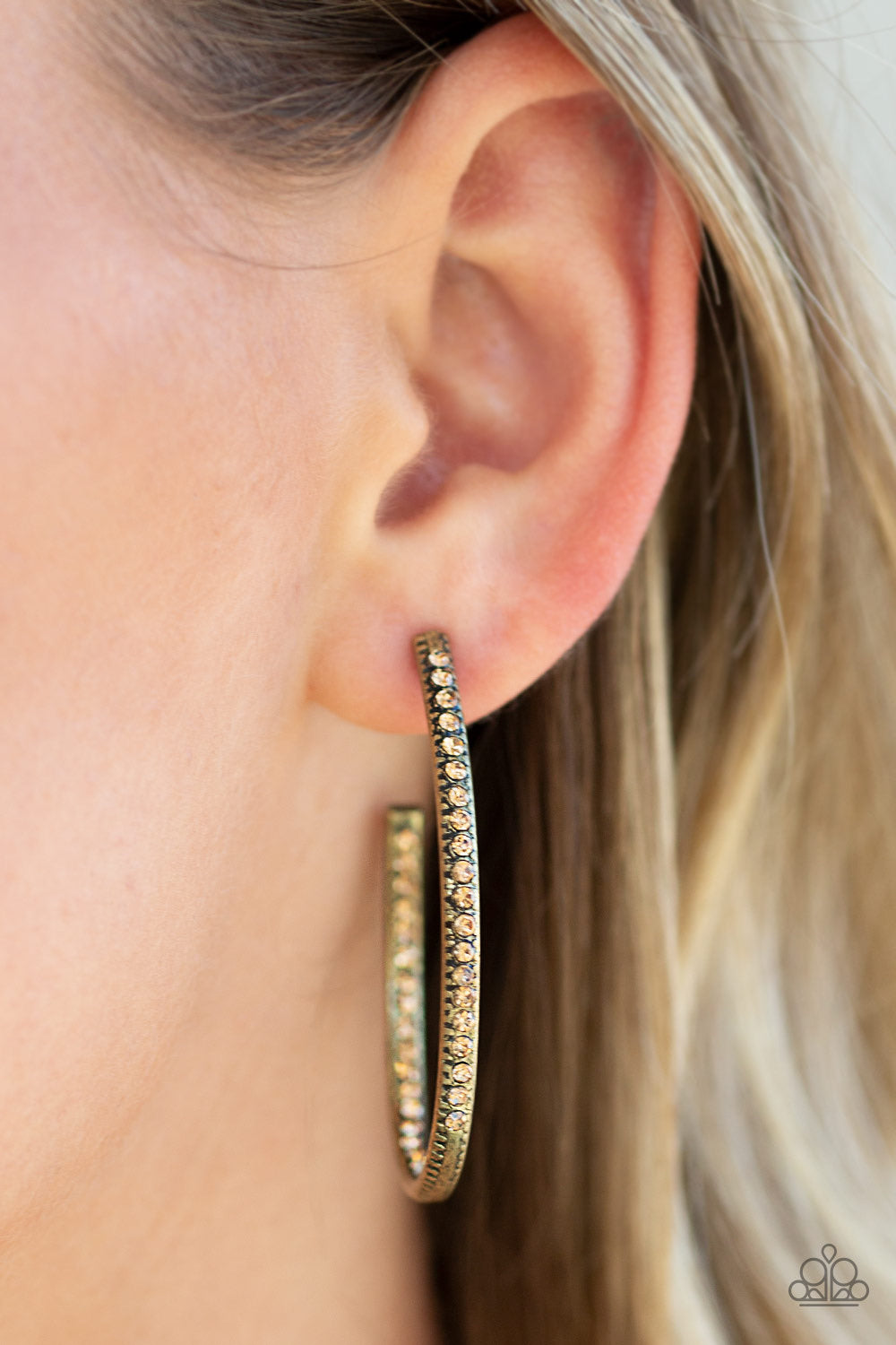 Globetrotting Glitter Brass Hoop-Earrings