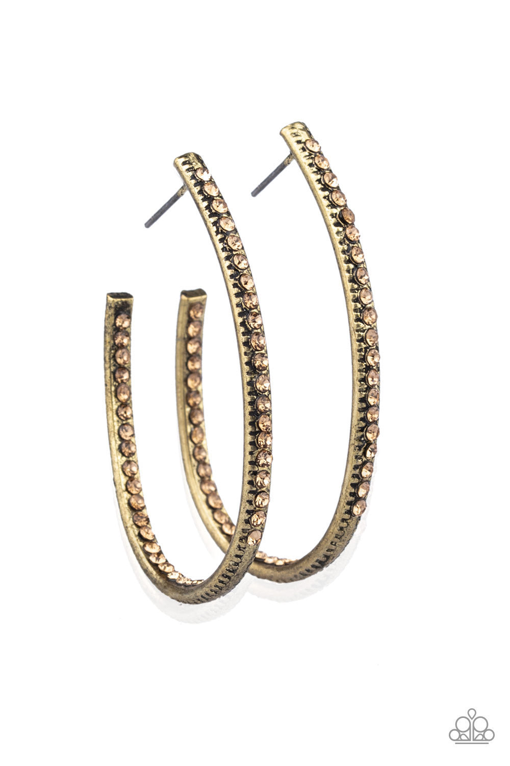 Globetrotting Glitter Brass Hoop-Earrings