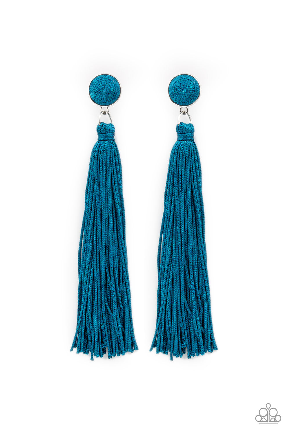 Tightrope Tassel Blue-Earrings