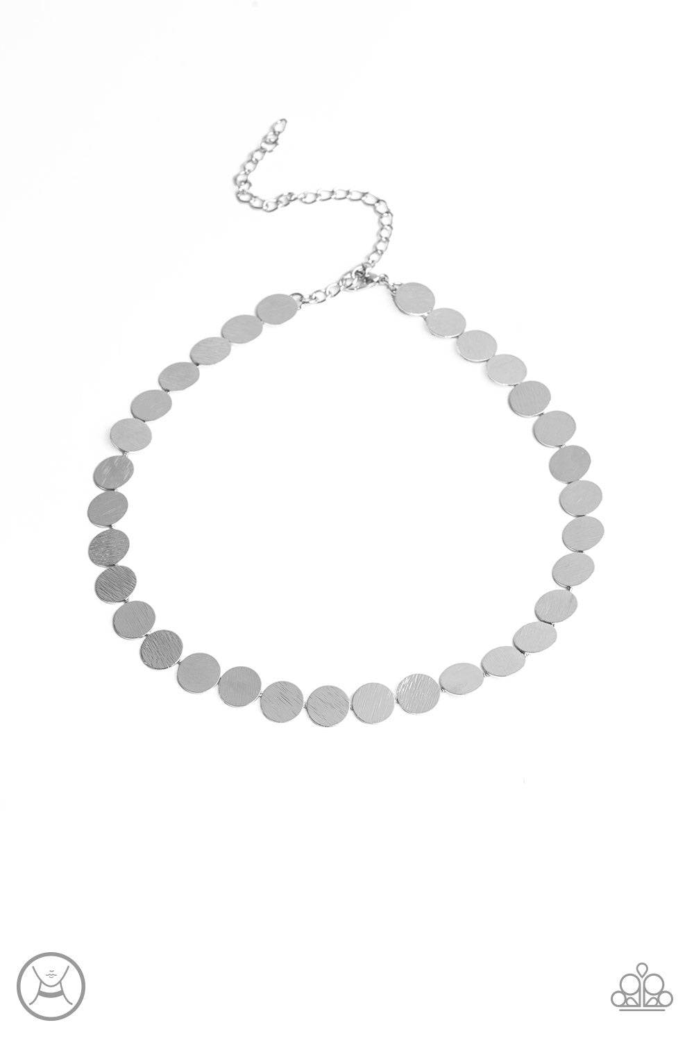 Spot Check Silver-Choker Necklace