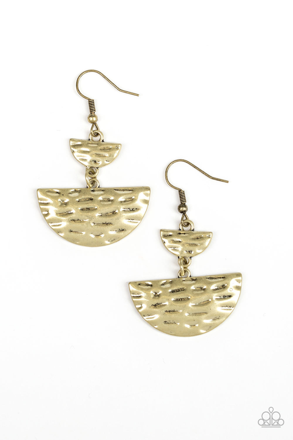 Triassic Triangles Brass-Earrings
