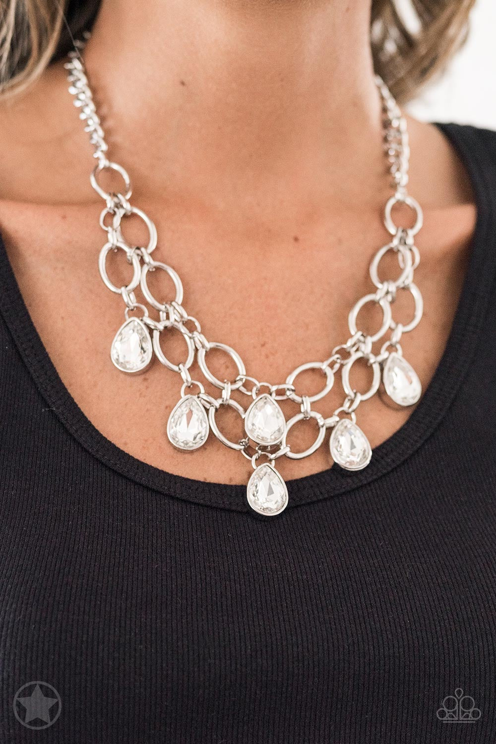 Show-Stopping Shimmer White-Necklace