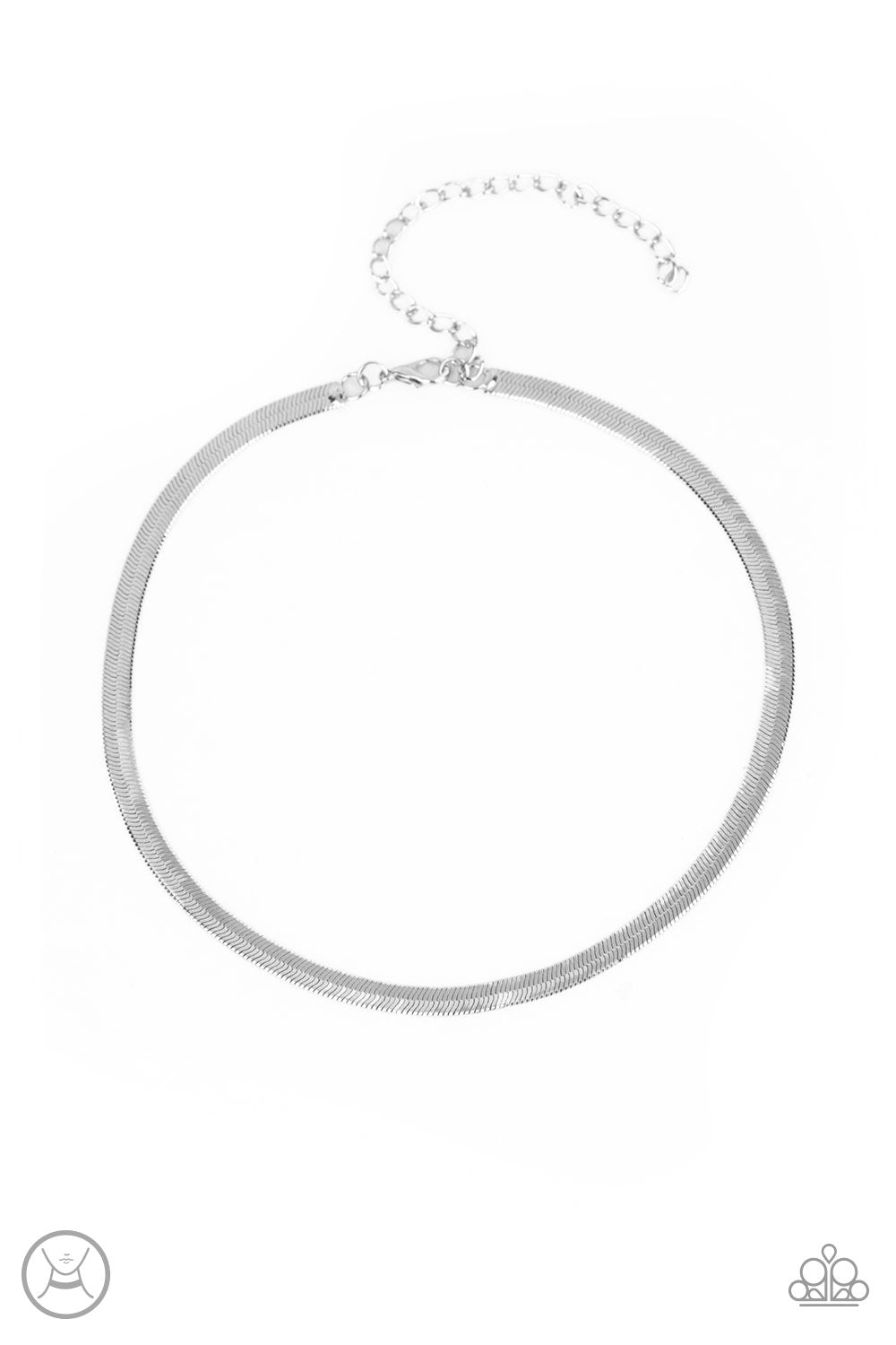 Serpentine Sheen Silver-Choker Necklace
