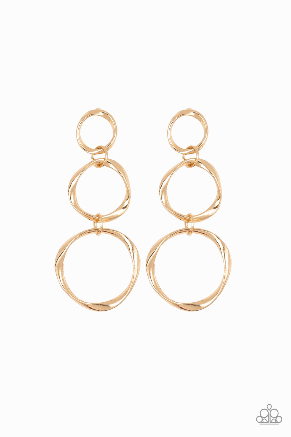 Three Ring Radiance Gold-Earrings