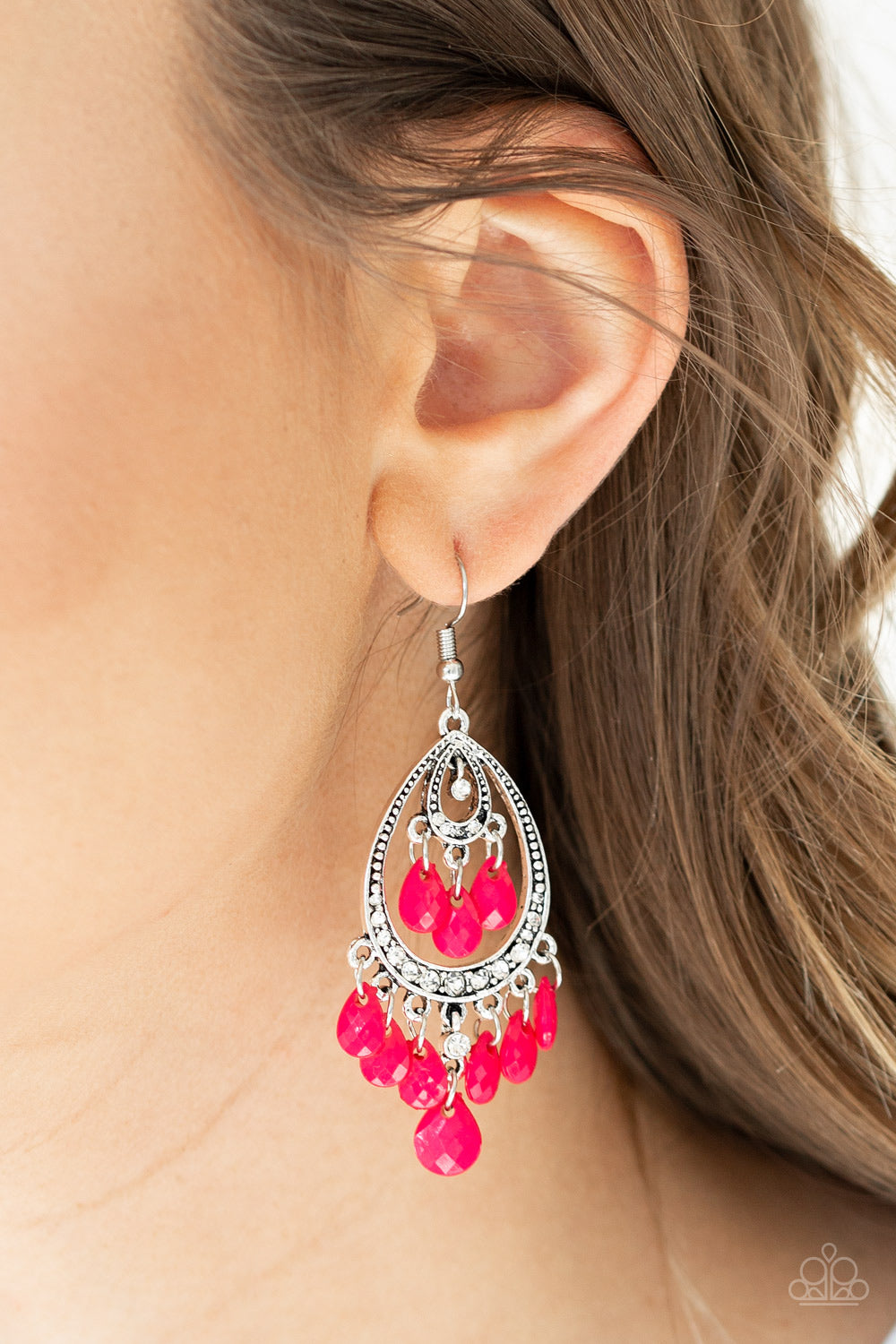Gorgeously Genie Pink-Earrings