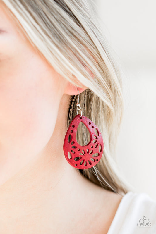 Merrily Marooned Red-Earrings