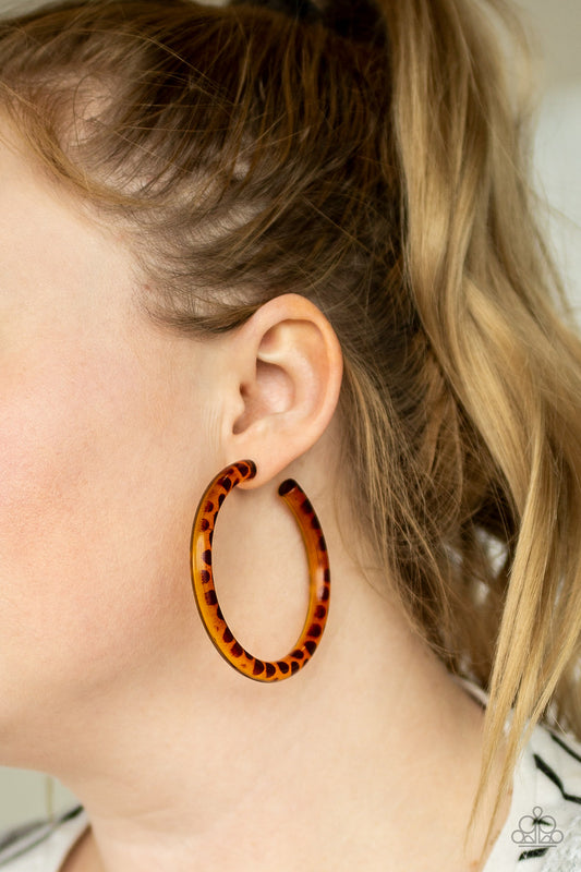 Miami Minimalist Brown Hoops-Earrings