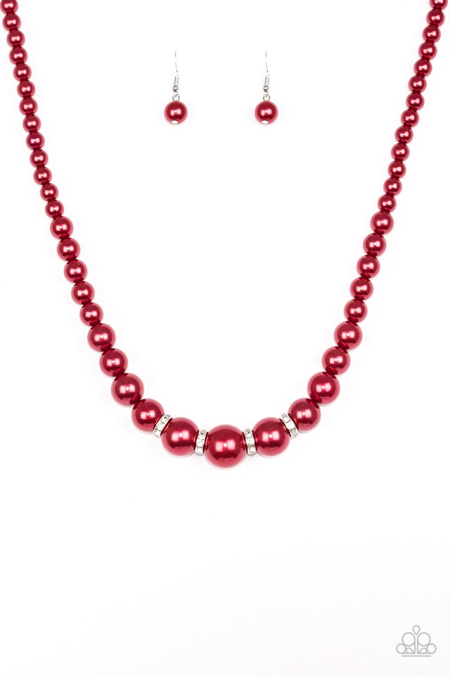 Party Pearls Red-Necklace