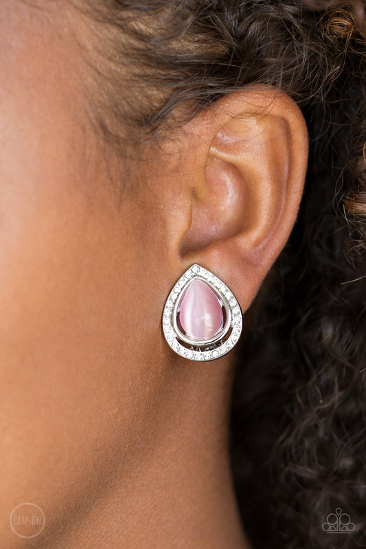 Noteworthy Shimmer Pink Clip-On-Earrings