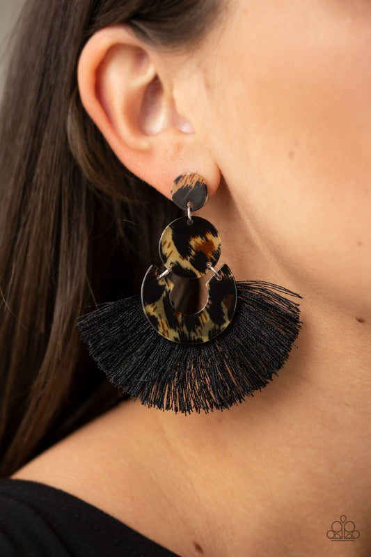 One Big Party ANIMAL Black Post-Earrings