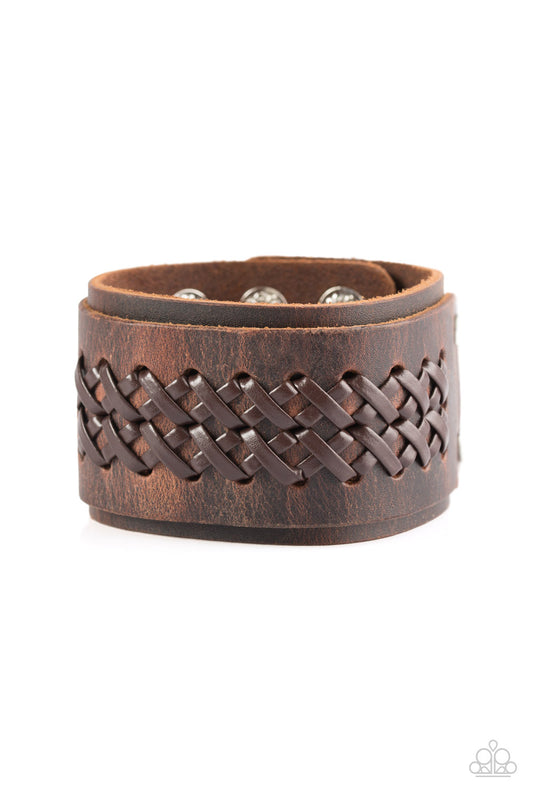 Hot On The Trail Brown-Urban Bracelet